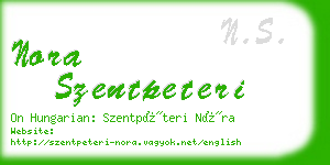 nora szentpeteri business card